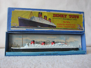 【送料無料】ホビー　模型車　車　レーシングカー ビンテージホワイトスターライナークイーンサイズvintage dinky no 52 acunard white star liner queen marycret