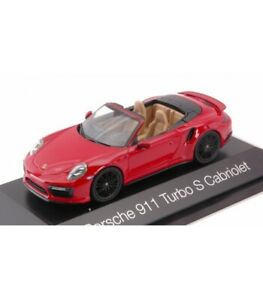 【送料無料】ホビー　模型車　車　レーシングカー ポルシェターボカブリオレレッドporsche 911 turbo s cabriolet red 143
