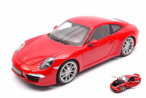 【送料無料】ホビー　模型車　車　レーシングカー ポルシェカレラモデルporsche 911 991 carrera s red 118 model 18047r welly