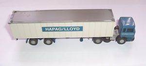 【送料無料】ホビー　模型車　車　レーシングカー wiking maquette de voiture mercedes semiremorque hapag lloyd container h0 187