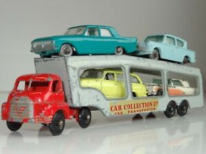 【送料無料】ホビー　模型車　車　レーシングカー マッチトランスポートセットmatchbox lesney ac2 bedford car transporter amp; 4 cars gift set