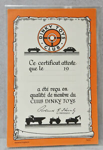 【送料無料】ホビー　模型車　車　レーシングカー フランスクラブtres rare original annees 1950 french dinky toys club certificat parfait etat｜hokushin