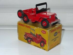 【送料無料】ホビー　模型車　車　レーシングカー ユニバーサルジーププラスチックハブm dinky universal jeep 405 rare en plastique rouge moyeux｜hokushin