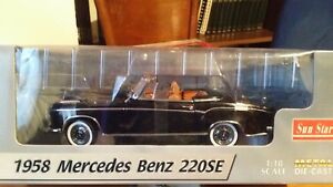 【送料無料】ホビー　模型車　車　レーシングカー メルセデスサンスターmercedes 220se convertible 1958 sunstar 118 very rare｜hokushin