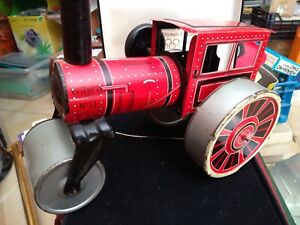 【送料無料】ホビー 模型車 車 レーシングカー コンプレッサロールヴィンテージvebe n13 rouleau compresseur macanique vintage tole 24cm|hokushin