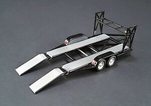【送料無料】ホビー　模型車　車　レーシングカー トレーラーレースダイカストプラスチックキャリーremorque trailer course transporter noir diecast plastique 143 gmp neuf scelle