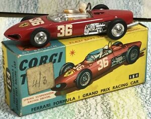 【送料無料】ホビー　模型車　車　レーシングカー コーギー＃フェラーリフォーミュラグランプリレーシングcorgi toys 154 ferrari formule 1 grand prix racing car near comme neuf in vgbox