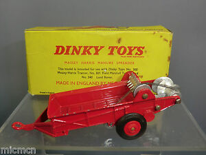 【送料無料】ホビー 模型車 車 レーシングカー モデルマッシーボックスホイールハリススプレッダーdinky toys modele 321 masseyharris epandeur a rare rouge roues en parfait etat, dans sa boite|hokushin