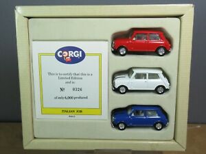 【送料無料】ホビー　模型車　車　レーシングカー コーギーモデルミニクーパーイタリアジョブボックスcorgi modele 97713 mini coopers italian job 3 voiture set vn en parfait etat, dans sa boite