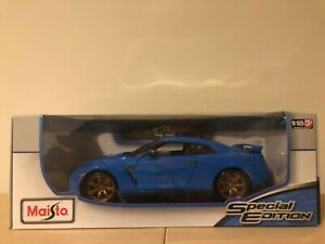 【送料無料】ホビー　模型車　車　レーシングカー 118 nissan gtr r35 voiture bleu, maisto｜hokushin