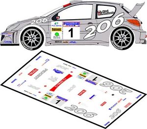 【送料無料】ホビー　模型車　車　レーシングカー デカールプジョー＃ラリーdecals 143 peugeot 206 wrc 1 kuzaj rallye barborka 2002 mfz d43083