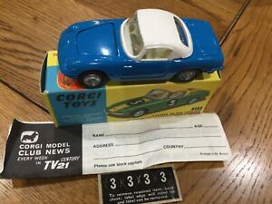 【送料無料】ホビー　模型車　車　レーシングカー コーギーロータスエランcorgi toys 319 lotus elan coupe boxed excellent｜hokushin