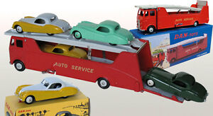 【送料無料】ホビー　模型車　車　レーシングカー ダンカーキャリアレッドジャガーdan toys re speciale car carrier rouge 5 jaguar xk120 couleurs au choix｜hokushin