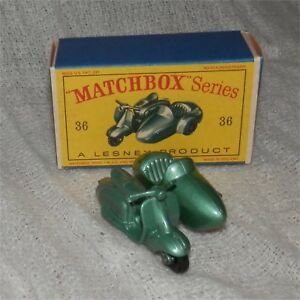 【送料無料】ホビー 模型車 車 レーシングカー マッチスクーターボックス1960 s matchbox lesney 36 lambretta scooter andsidecar comme neuf in box original|hokushin