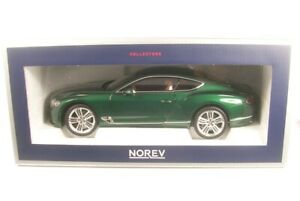【送料無料】ホビー　模型車　車　レーシングカー ベントレーコンチネンタルグリーンメタリックbentley continental gt 2018 green metallic 118 norev｜hokushin