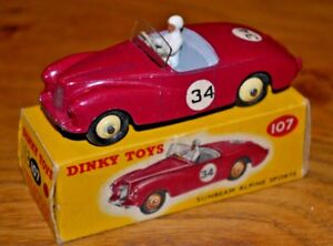 【送料無料】ホビー　模型車　車　レーシングカー ビンテージサンビームアルパインスポーツオリジナルボックスvintage dinky toys no 107 sunbeam alpine sports; boite dorigine