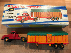 【送料無料】ホビー　模型車　車　レーシングカー ビンテージトタートランスミッショントレーラdinky toys vintage 36b tracteur willeme et semi remorque bachee avec boite tbe