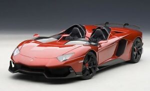 【送料無料】ホビー　模型車　車　レーシングカー ランボルギーニメタリックレッド74673 autoart 118 lamborghini aventador j metallic red