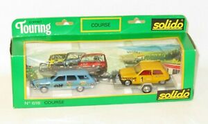 【送料無料】ホビー　模型車　車　レーシングカー ボックスツーリングトレーラー＃ルノーレースルノー143 solido cret touring 618 course renault 12 avec renault 5 sur remorque