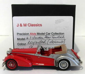 【送料無料】ホビー　模型車　車　レーシングカー スケールプラスチックツアラーjamp;m classics 143 scale jm52 alvis 43 vanden plas tourer redsilver