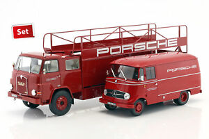 【送料無料】ホビー　模型車　車　レーシングカー ゲームトラックメルセデスベンツポルシェサービスレース2car jeu man 635 camion et mercedesbenz l319 porsche service course 118