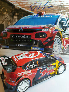 【送料無料】ホビー　模型車　車　レーシングカー シトロエンラリーモンテカルロcitroen c3 wrc 2019 rally monte carlo ogier hand signed 118 norevphoto 30x45cm