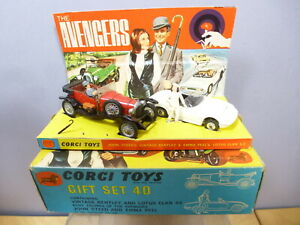 【送料無料】ホビー　模型車　車　レーシングカー ビンテージモデルボックスvintage corgi toys ensemble cadeau modele 40 the avengers vn en parfait etat, dans sa boite