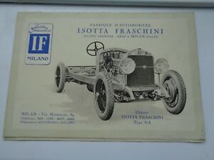 【送料無料】ホビー　模型車　車　レーシングカー タイプパンフレットisotta fraschini c1926 original type 8 a petite brochure, extremement rare, vg cond