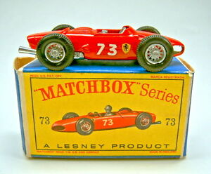 【送料無料】ホビー　模型車　車　レーシングカー マッチフェラーリレーシングボックスmatchbox rw 73b ferrari racing car rouge dans d box｜hokushin
