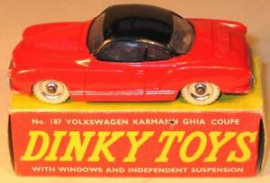 【送料無料】ホビー　模型車　車　レーシングカー フォルクスワーゲンカブリオレタイプギアカットdinky toys no 187 volkswagen karmann ghia coupe 195964 excellent boxed｜hokushin