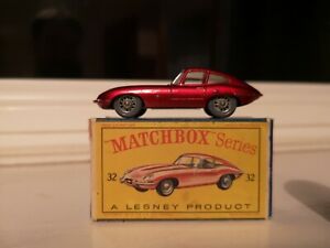 【送料無料】ホビー　模型車　車　レーシングカー ボックスマッチタイプジャガーoriginal, boxed, lesney matchbox e type jaguar 32 excellent etat｜hokushin