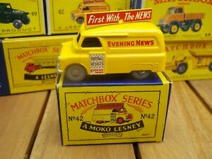 【送料無料】ホビー　模型車　車　レーシングカー マッチモコニュースボックスオンmatchbox lesney moko 42 evening s roues metal comme neuf b2 box neuve