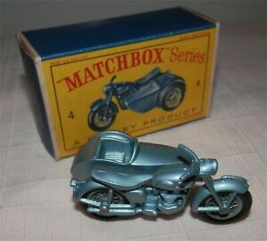 【送料無料】ホビー　模型車　車　レーシングカー マッチオートバイサイドカーボックス1960 s matchbox lesney 4 triumph t110 moto et sidecar comme neuf in box original