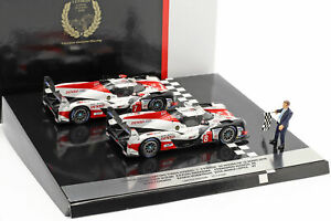 【送料無料】車トヨタハイブリッドセット＃終了時間ルマン：点火2-car Toyota ts050 Hybrid Set #8 & #7 Finish 24h Lemans 2018 1:43 spark