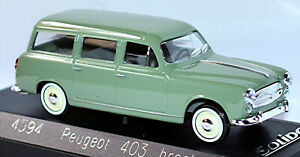 【送料無料】プジョーのポーズ休憩:Peugeot 403 Pause Break 1956-62 vert 1:43 Solido 4594
