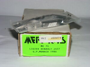 【送料無料】キットリジェ・ルノーモナコのホワイトメタルキットMeri Kits MK74 Ligier Renault JS27 1986 Monaco GP White Metal Kit 1/43｜hokushin