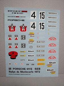 【送料無料】ポルシェのモンテカルロスパークはありませんPorsche 911 s decalcomanies monte carlo 1972 vroom 1/43 no spark