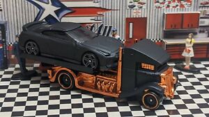 【送料無料】ホビー ・模型車・バイク レーシングカー ホットホイールセットフラットベッドカスタムマットブラックサタン