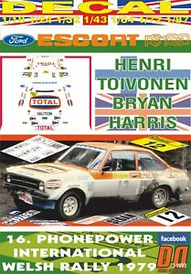【送料無料】ホビー ・模型車・バイク レーシングカー デカールフォードエスコートウェールズdecal ford escort rs 1800 mk ii htoivonen welsh r 1979 6th 06