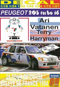 【送料無料】ホビー ・模型車・バイク レーシングカー デカルプジョーターボバタネンツールドコルセdecal peugeot 205 turbo 16 avatanen tour de corse 1984 dnf 06