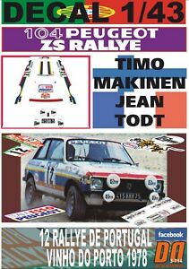 【送料無料】ホビー ・模型車・バイク レーシングカー デカルプジョーマキネンポルトガルdecal 143 peugeot 104 zs tmakinen r portugal 1978 7th 06