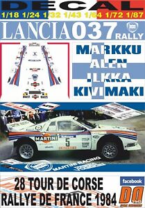 【送料無料】ホビー ・模型車・バイク レーシングカー デカルランチアラリーアレンツールドコルセdecal lancia 037 rally malen tour de corse 1984 winner 06