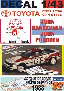 【送料無料】ホビー ・模型車・バイク レーシングカー デカールトヨタセリカカンクネンコルセdecal 143 toyota celica gt4 jkankkunen tde corse 1988 dnf 06
