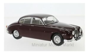 【送料無料】ホビー ・模型車・バイク レーシングカー ホワイトボックスジャガーダークレッド124029 whitebox jaguar mk iidark red 1960 124｜hokushin