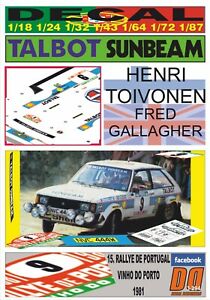 【送料無料】ホビー ・模型車・バイク レーシングカー デカールタルボットサンビームロータストイヴォネンポルトガルdecal talbot sunbeam lotus h toivonen r portugal 1981 2nd 01