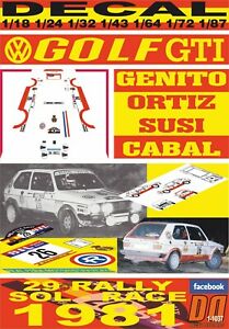 【送料無料】ホビー ・模型車・バイク レーシングカー デカールフォルクスワーゲンゴルフジェニトオルティスサンレースdecal volkswagen golf gti genito ortiz r sun race 1981 7th 01