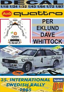 【送料無料】ホビー ・模型車・バイク レーシングカー デカールアウディクワトロエクルンドスウェーデンdecal audi quattro a2 r p eklund swedish 1985 5th 01