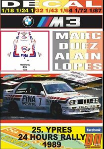 【送料無料】ホビー ・模型車・バイク レーシングカー デカールデュズイプレスdecal bmw m3 m duez ypres 24 hours r 1989 2nd 01