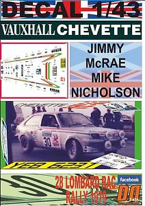 【送料無料】ホビー ・模型車・バイク レーシングカー デカールオペルジミームクレーラックdecal 143 opel sa 2300 hs jimmy mcrae rac r1979 12nd 01