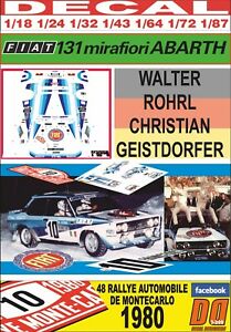 【送料無料】ホビー ・模型車・バイク レーシングカー デカールフィアットアバルトモンテカルロdecal fiat 131 abarth w rohrl r montecarlo 1980 winner 01